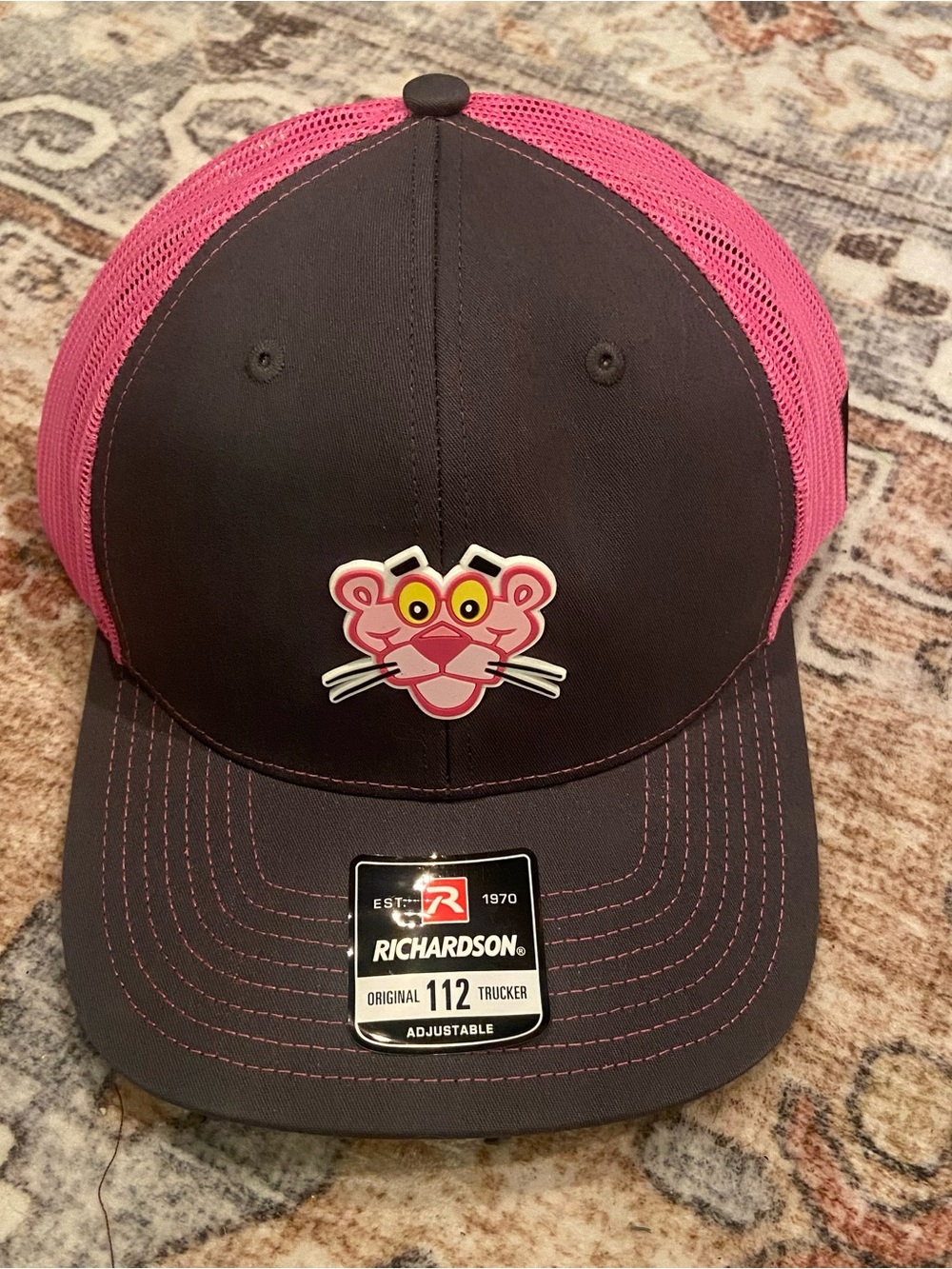 New Pink Panther Owens Corning Trucker Snapback Hat Richardson Style Pink Mesh